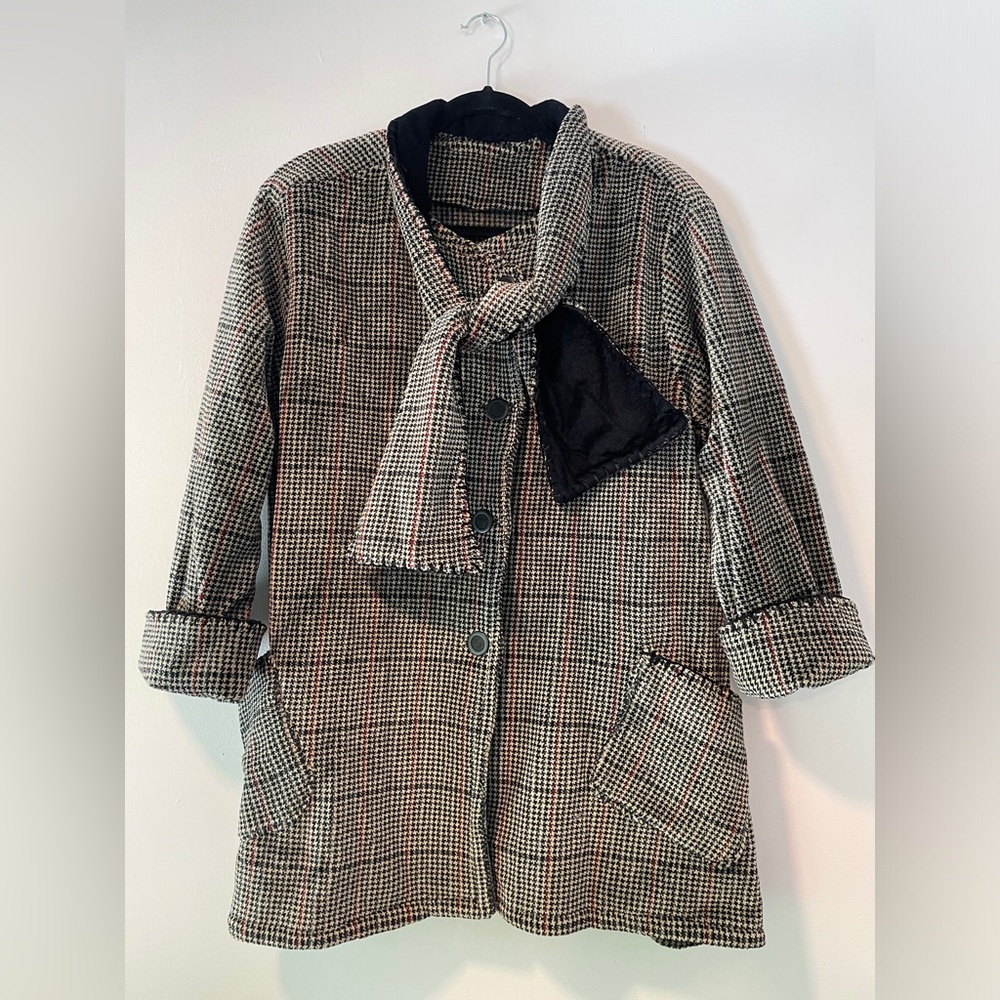 Vintage Oversized Fleece Plaid Jacket
